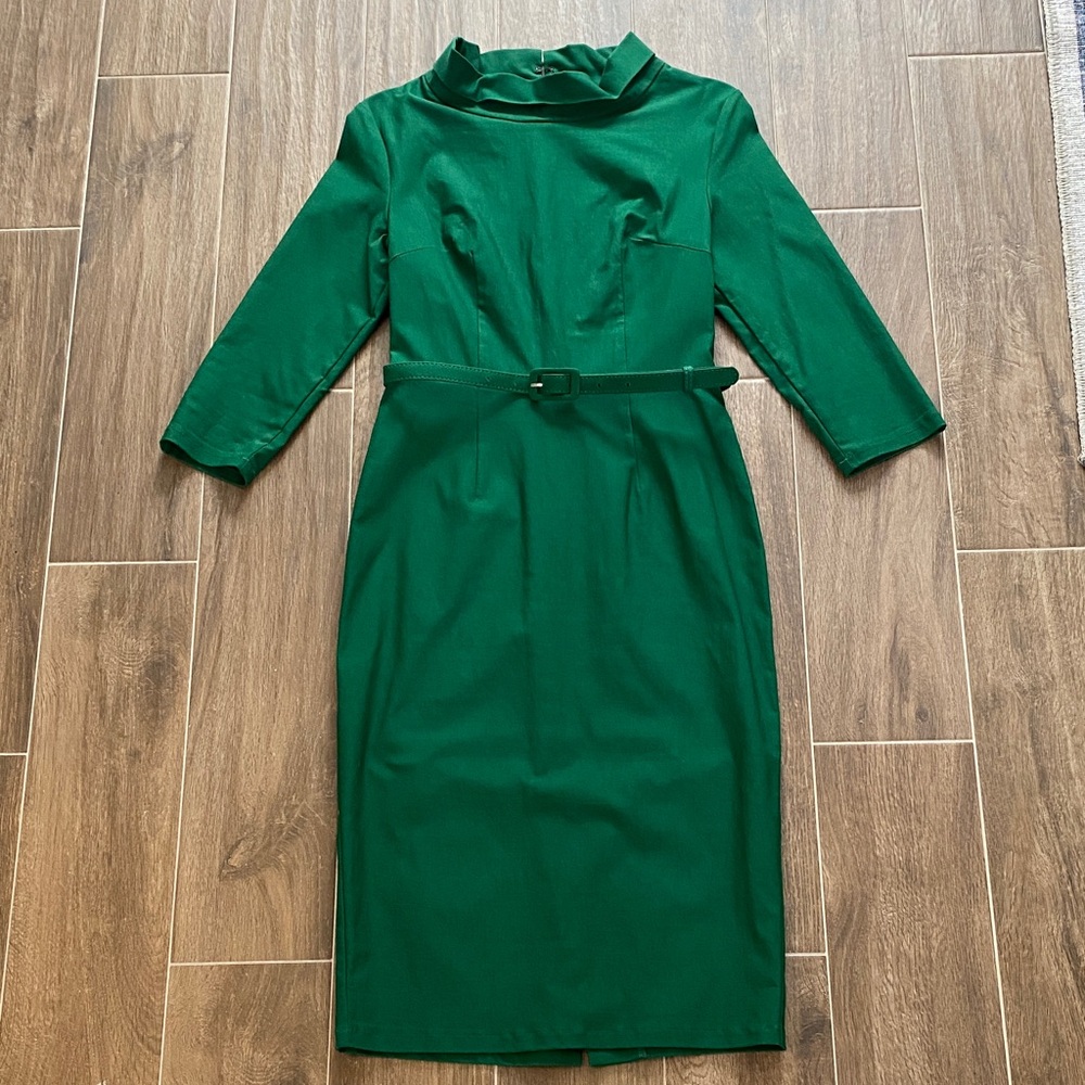 Women's 1950s Vintage 3/4 Sleeve Elegant Collar Cocktail Evening Dress